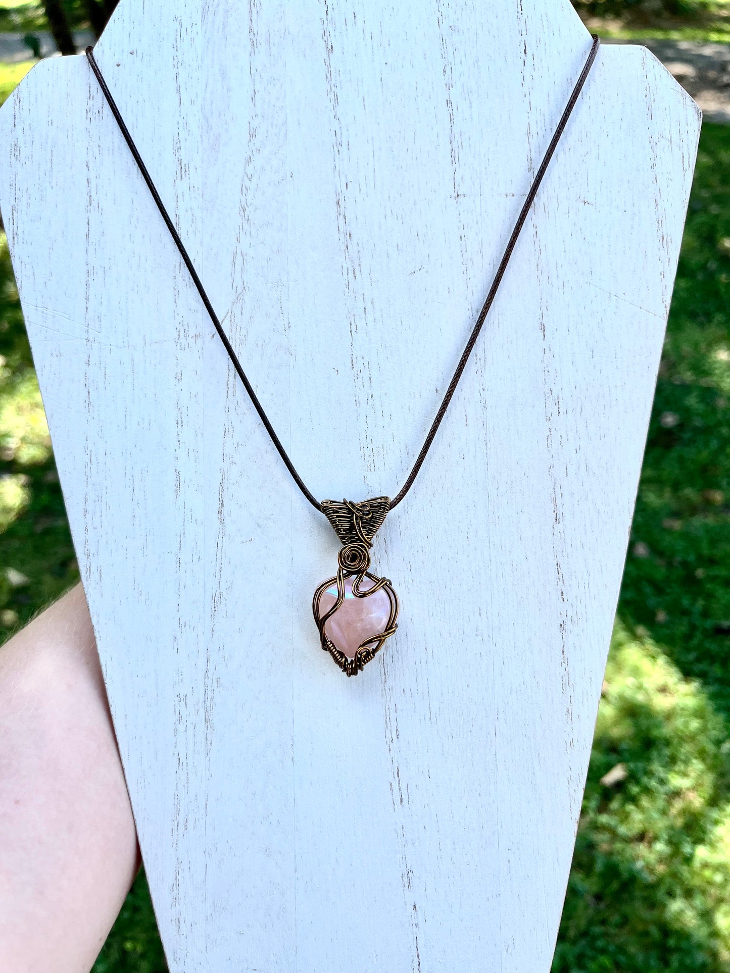 Angel Aura Rose Quartz Necklace