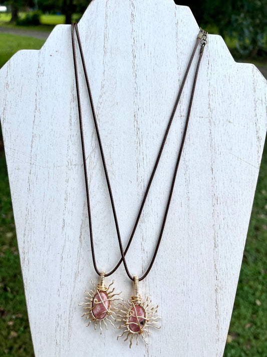 Matching Rhodochrosite Bestie Pendants