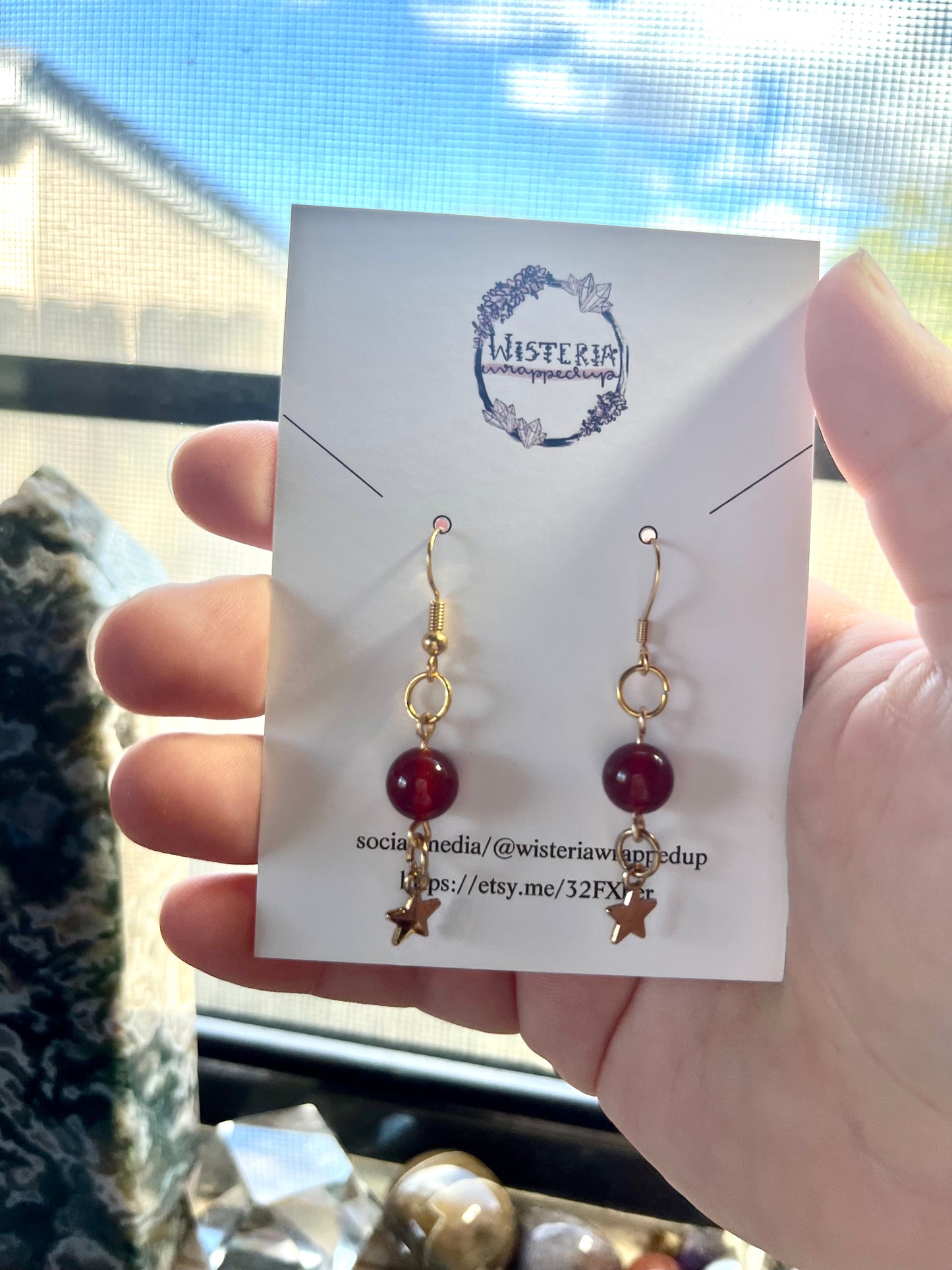 Carnelian Star Earrings