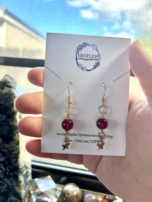 Carnelian Star Earrings