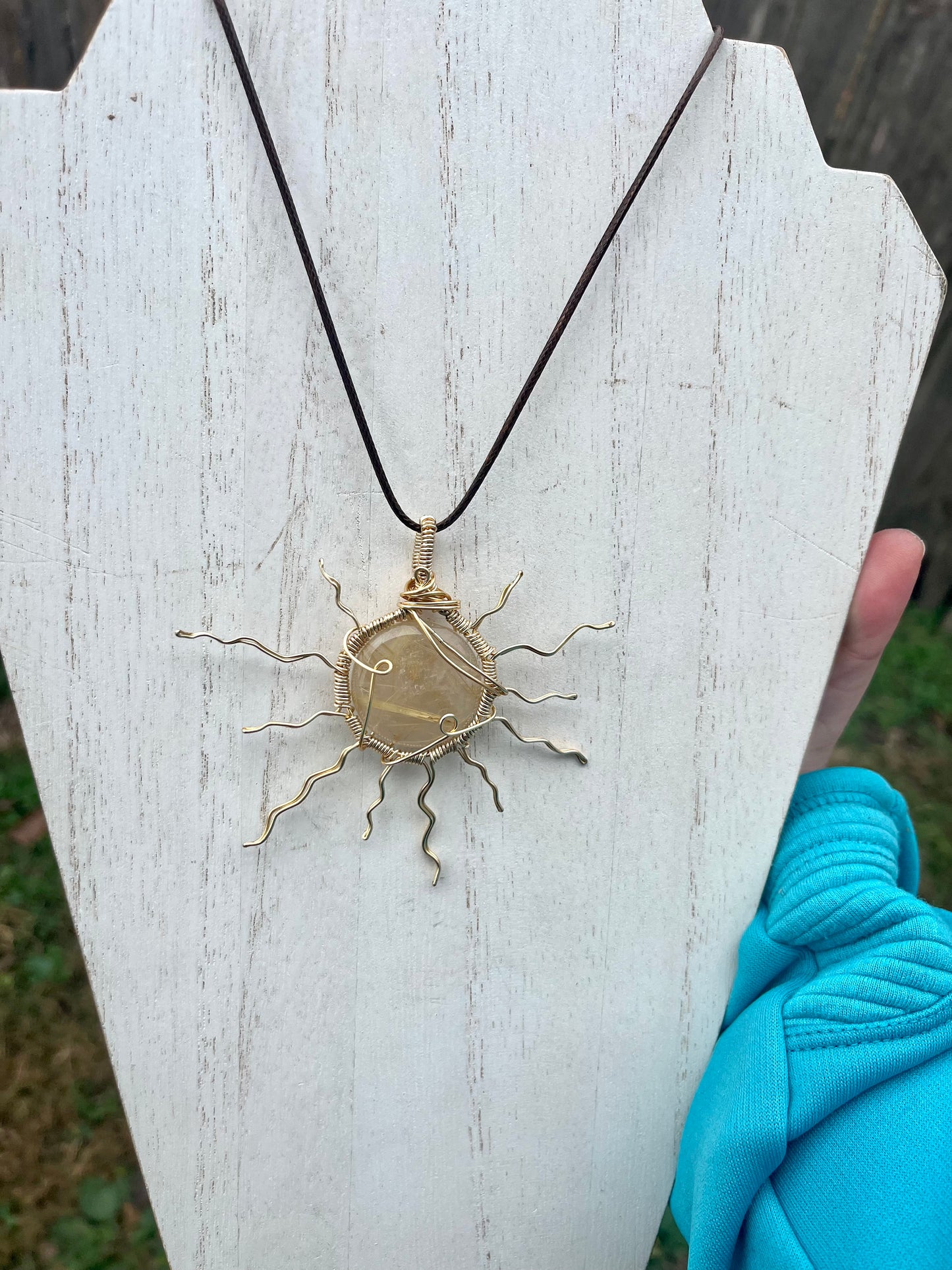 Golden Rutile Sun Pendant