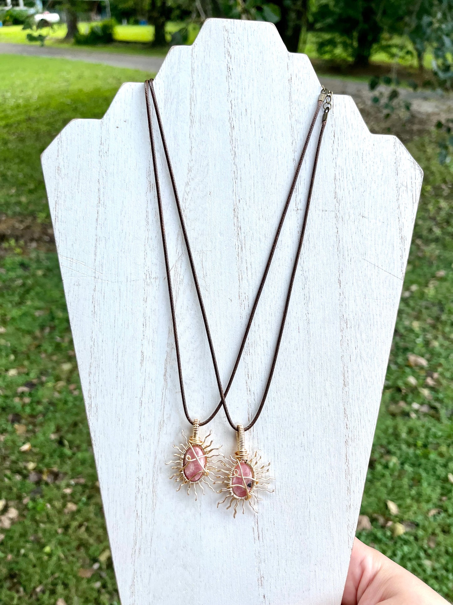 Matching Rhodochrosite Bestie Pendants