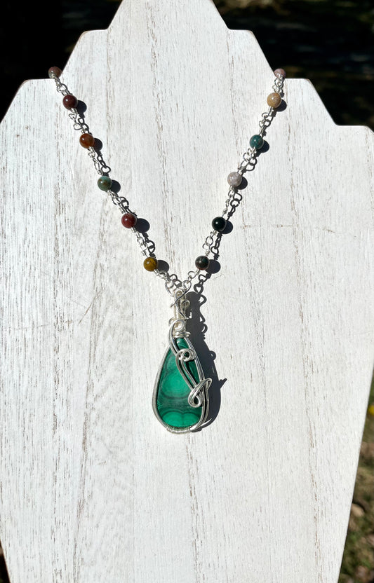 Malachite and Ocean Jasper Necklace