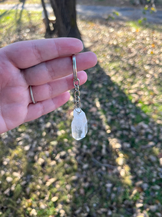 Clear Quartz Keychain