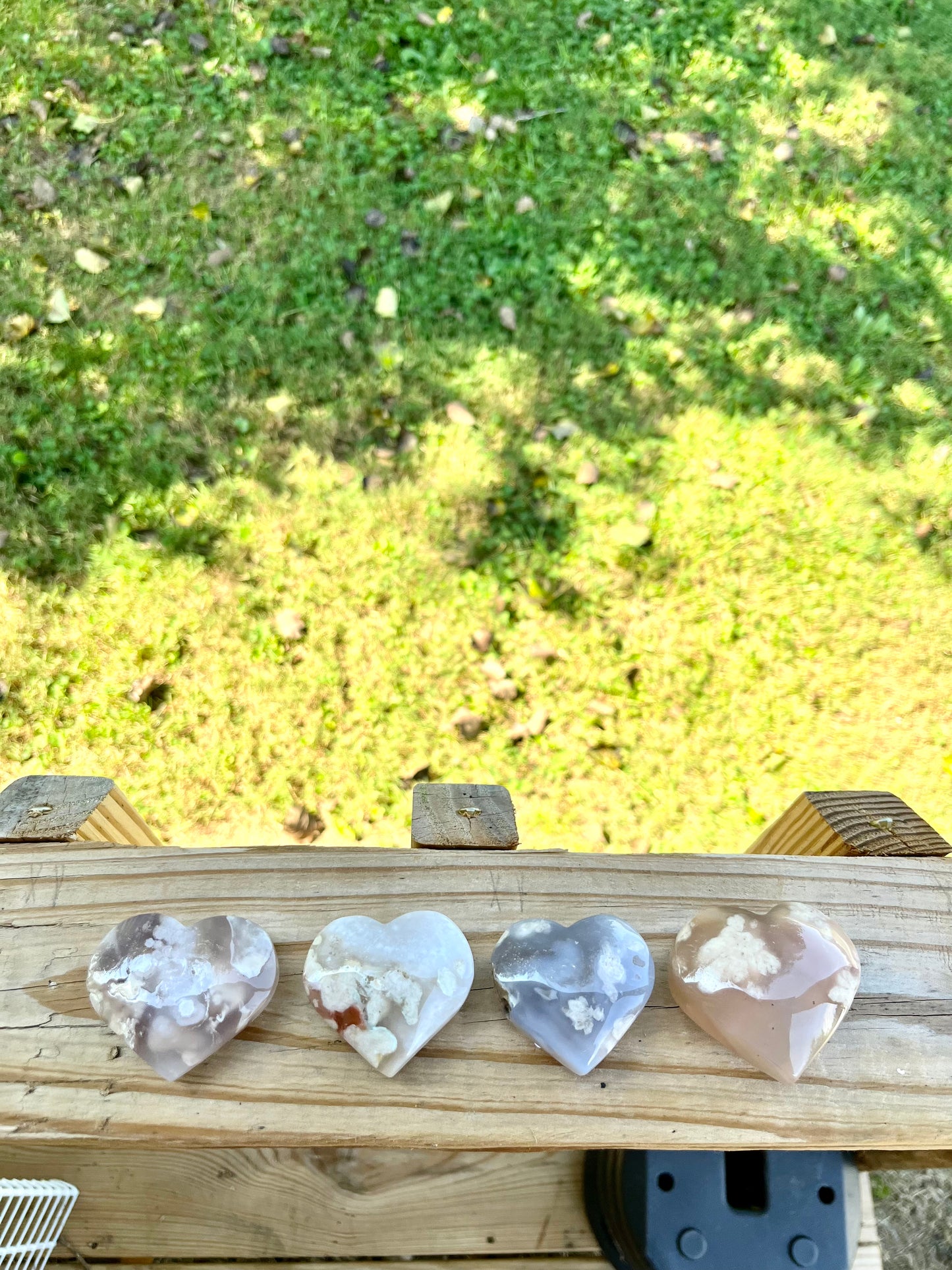 Flower Agate Hearts