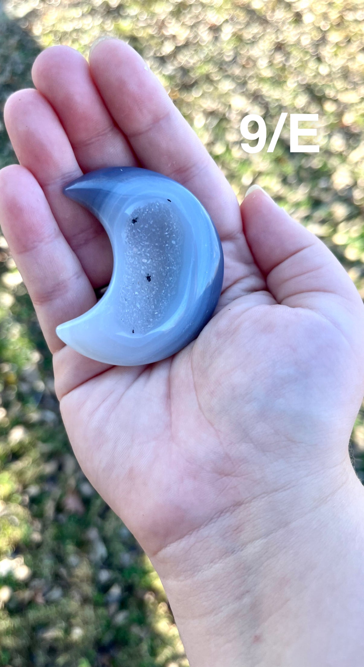 Druzy Agate Moon Carvings