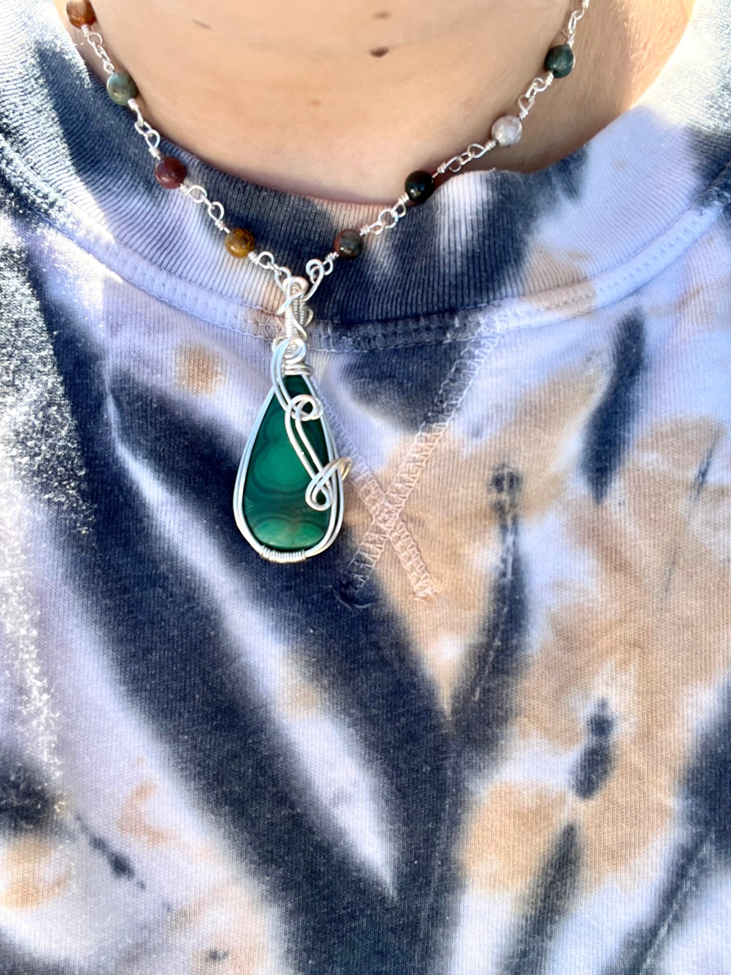 Malachite and Ocean Jasper Necklace