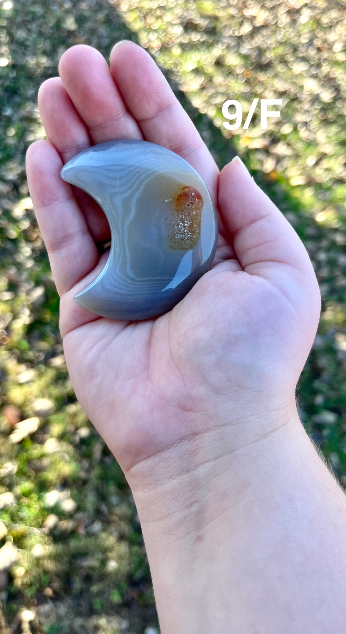 Druzy Agate Moon Carvings